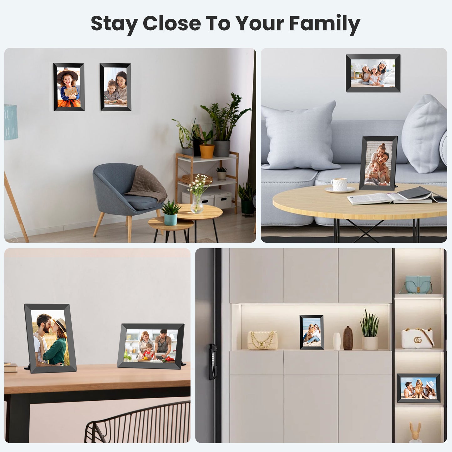 Frameo WiFi Digital Picture Frames 4 Pack, TEMASH 10.1" Digital Photo Frame 32G Memory with 1280*800 IPS Touchscreen, Wall Mount Auto Rotate Electronic Picture Frame, Gift for A Loved One!