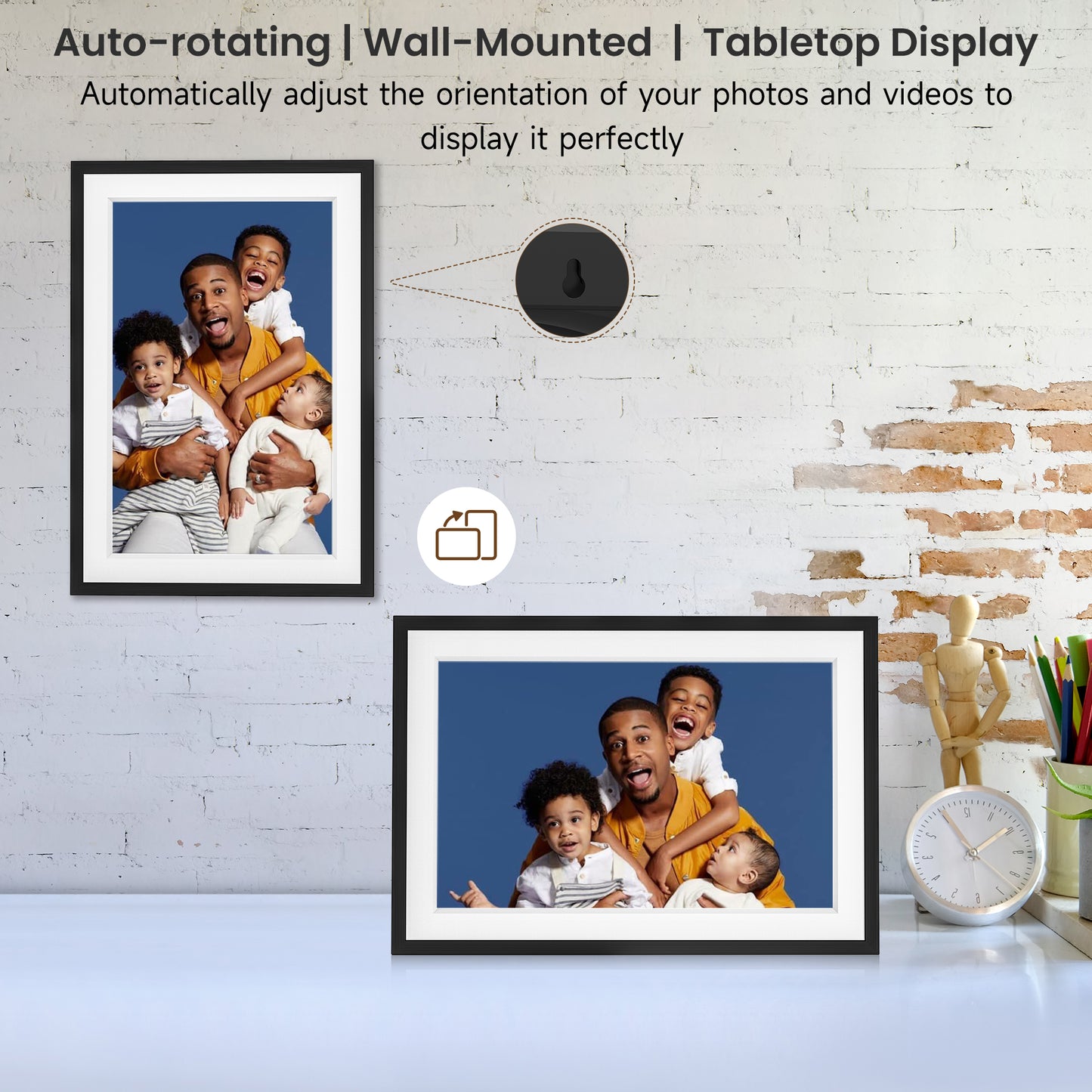 Frameo 10.1 inch WiFi Digital Photo Frame -1280*800 HD Digital Picture Frame IPS Touch Screen, Electronic Photo Frame 32GB Memory, Auto-Rotate, Slideshow, Wall-Mounted, Share Photos Videos Instantly