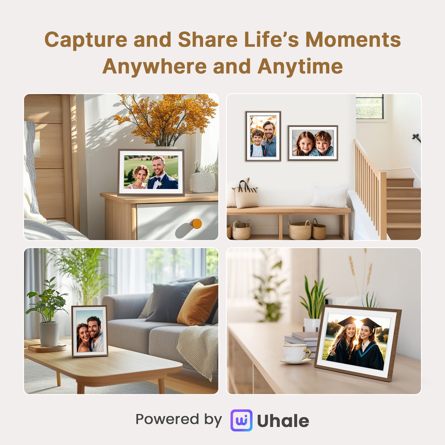 NUSICAN 10.1" Digital Picture Frame - Smart Cloud Electric Best Digital Frame for Gifting -Send Instant Photos Videos from Phone Anywhere | Quick & Easy Setup Over WiFi - Free "Uhale" App
