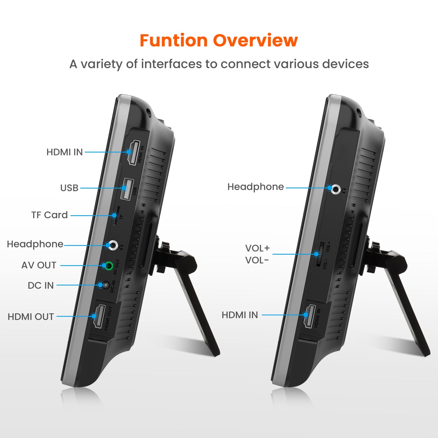 WONNIE 10.5" Dual Screen Portable Headrest DVD Player with Mounting Bracket and Mounting Straps,Car DVD Player Suction-Type Disc in , Full HD 1080P Video,Supports HDMI,USB ,SD,AV Out, Black