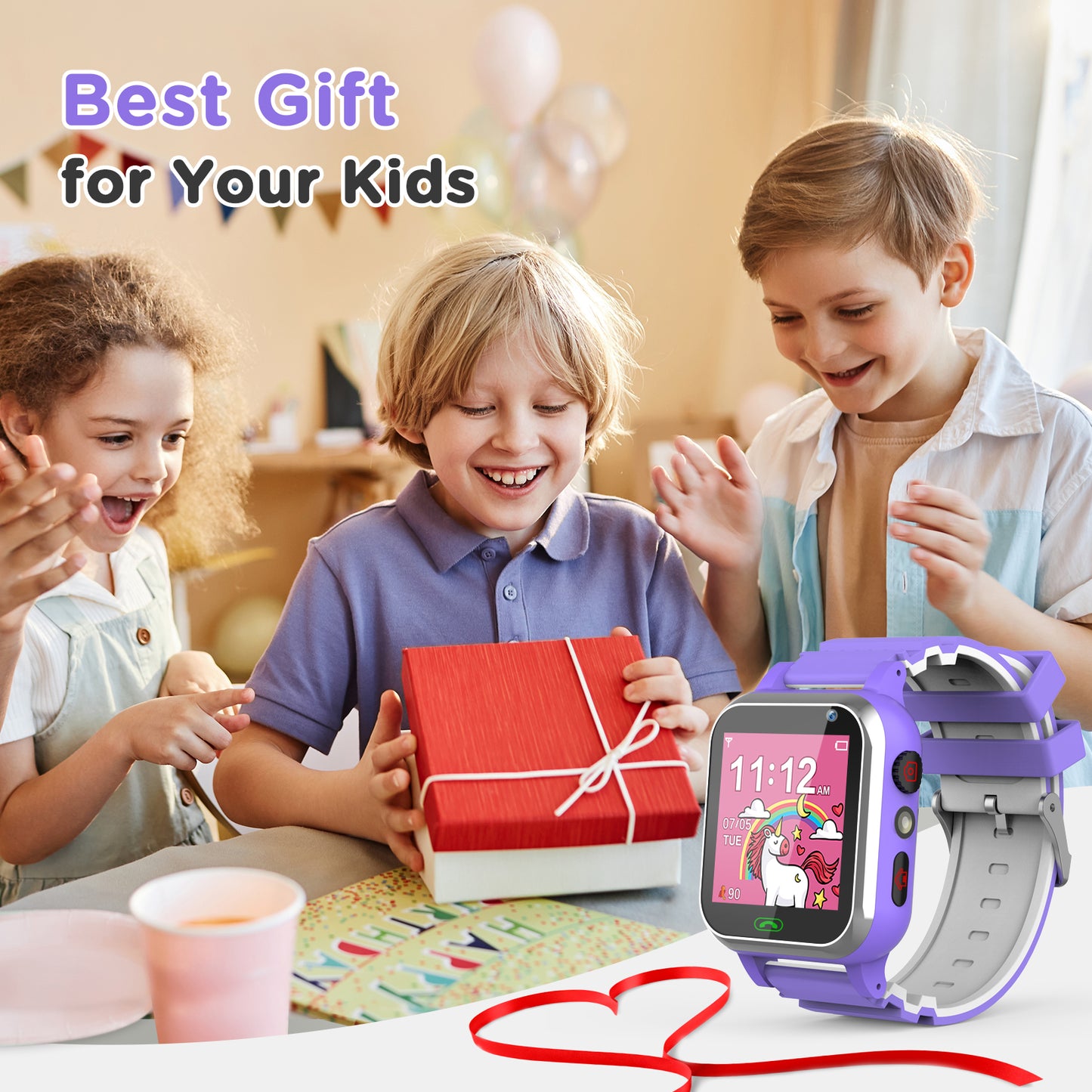 Smart Watch for Kids, Mollan Smartwatch for Boys Girls with 26 Puzzle Games Camera Music Player Alarm Clock, Touch Screen Sports Wrist Watch for Birthday Christmas Gift Age 4-12 Kid