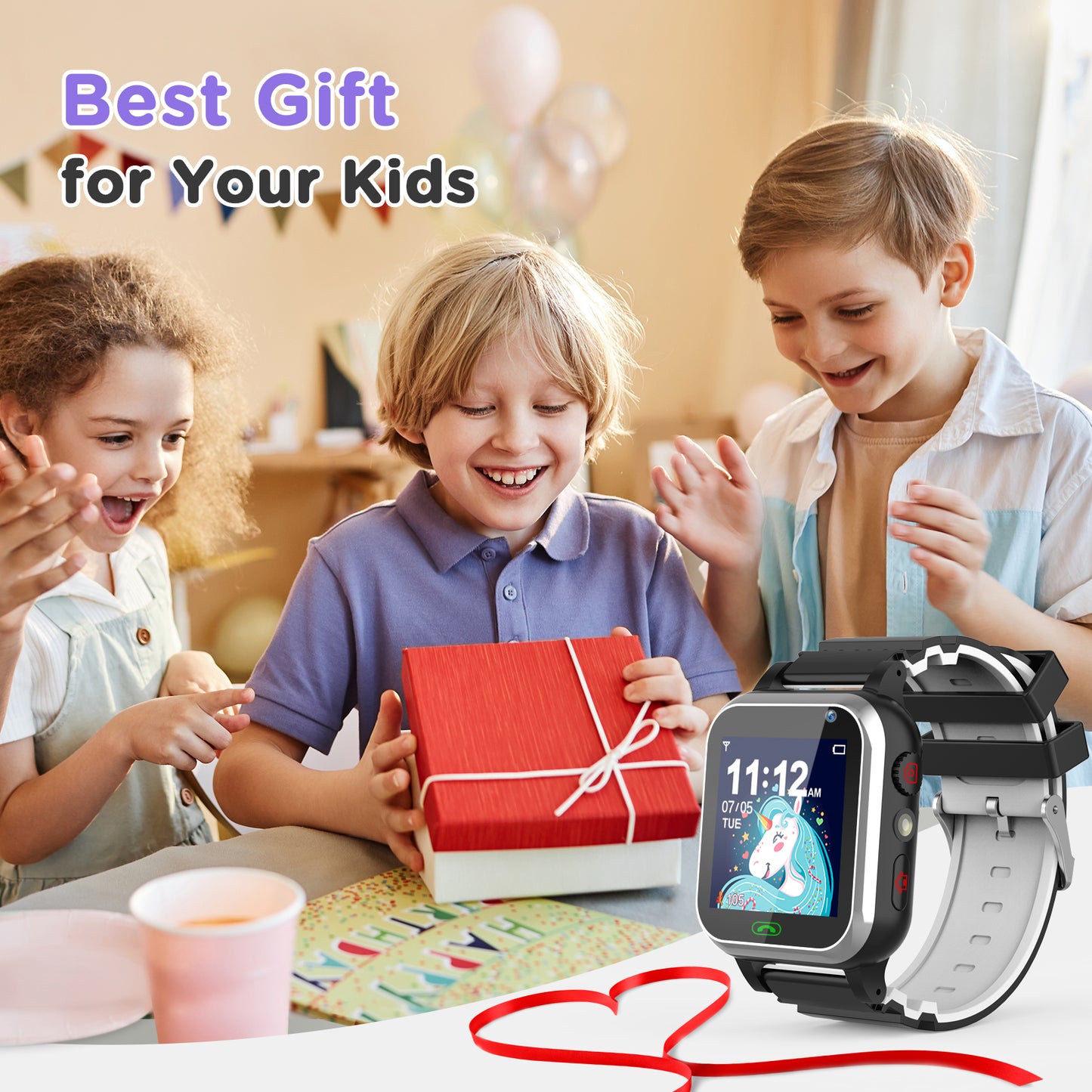 Smart Watch for Kids, Mollan SmartWatch for Boys Girls with 26 Puzzle Games Camera Music Player Alarm Clock, Touch Screen Sports Wrist Watch for Birthday Christmas Gift Age 4-12 kid