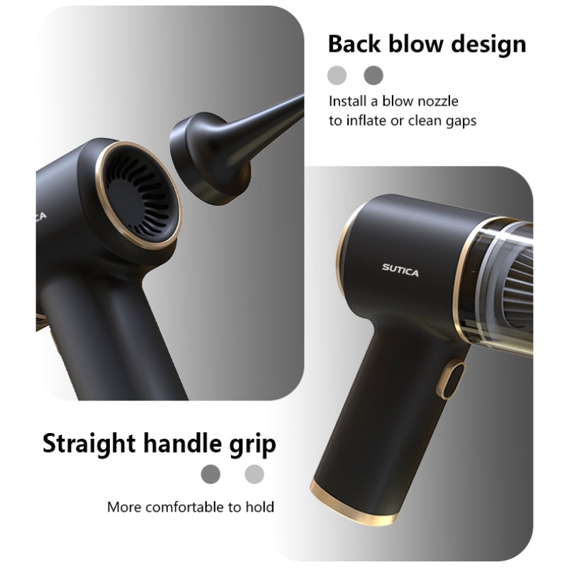 Handheld Car Vacuum Cleaner, Mini Desk Vacuum Cleaner Air Duster with Multiple Nozzles - 2 in 1 Rechargeable Cordless Handheld Vacuum Cleaner, Portable Car Vacuum for Car, Home, Office (Black)
