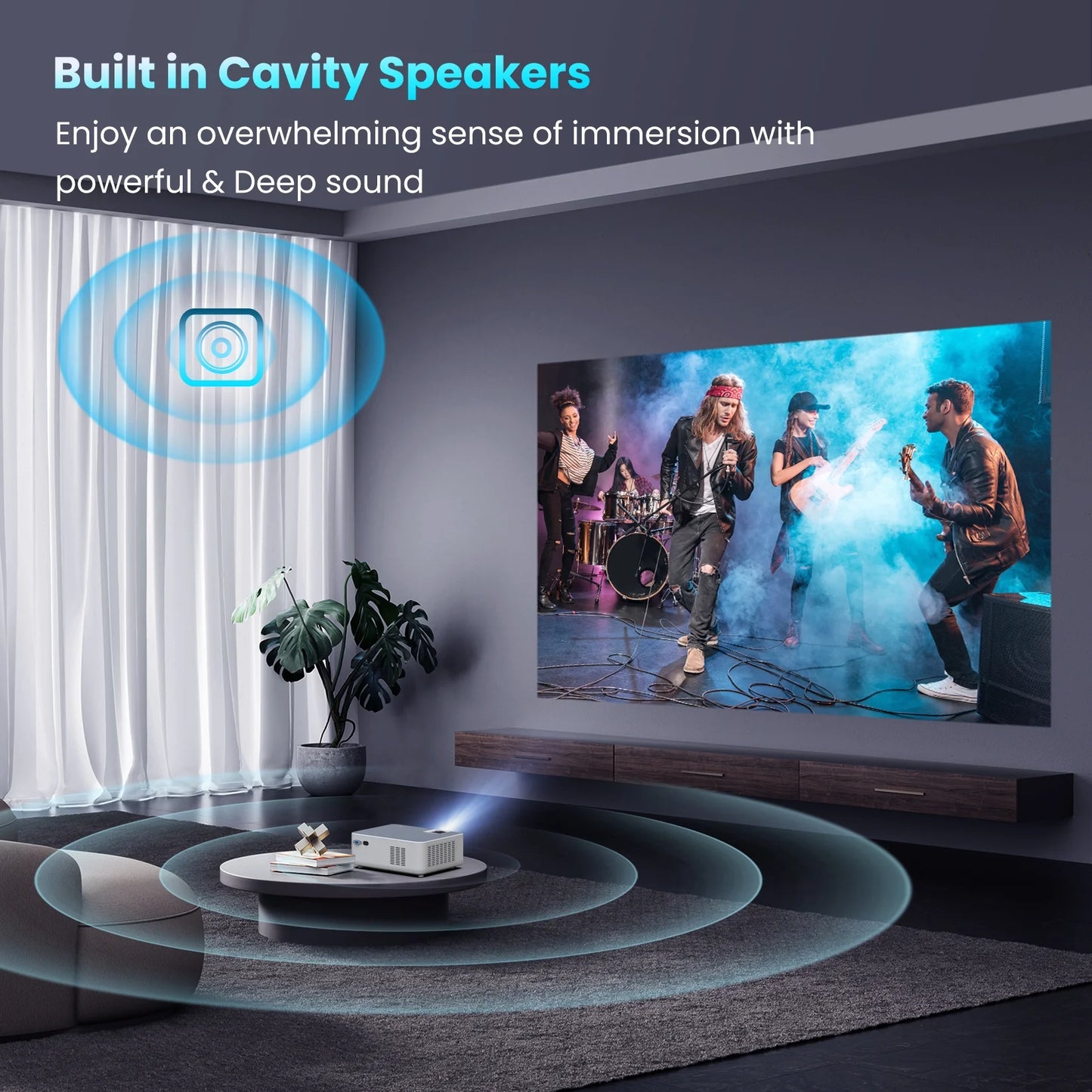 FANGOR WiFi Bluetooth Projector, Portable Movie projector Native 1080P for Home &Outdoor, Full HD Video Projector Compatible with Phone/Laptop/PC/ TV Stick/USB/SD card (Tripod included)