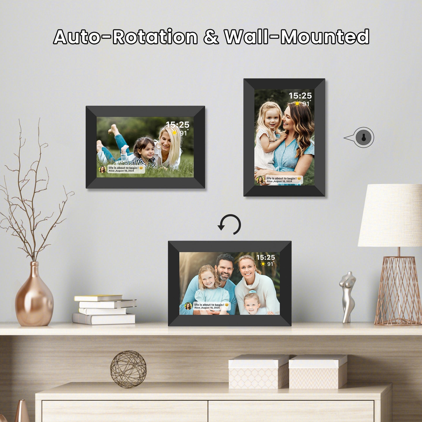 RICILAR Frameo WiFi Digital Picture Frames 2 Pack, 10.1-inch Electronic Photo Frames with IPS Touch Screen, 32GB Storage, Auto-Rotate, Wall Mountable, Ideal Gift Selection!