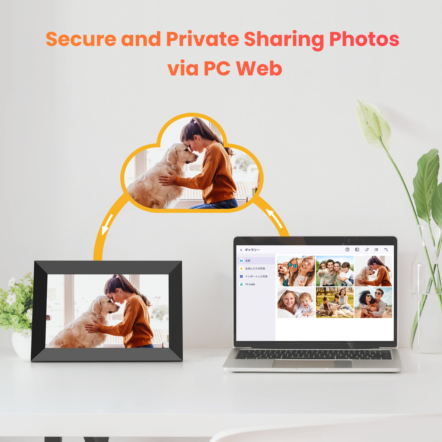 GIROOL WiFi Digital Picture Frame, 10.1"Electric Smart Touch Screen Photo Frame, 32GB Storage IPS Cloud Frame, Auto-Rotate or Wall Mount, Send Photos and Videos via free App, Best Gift Choice