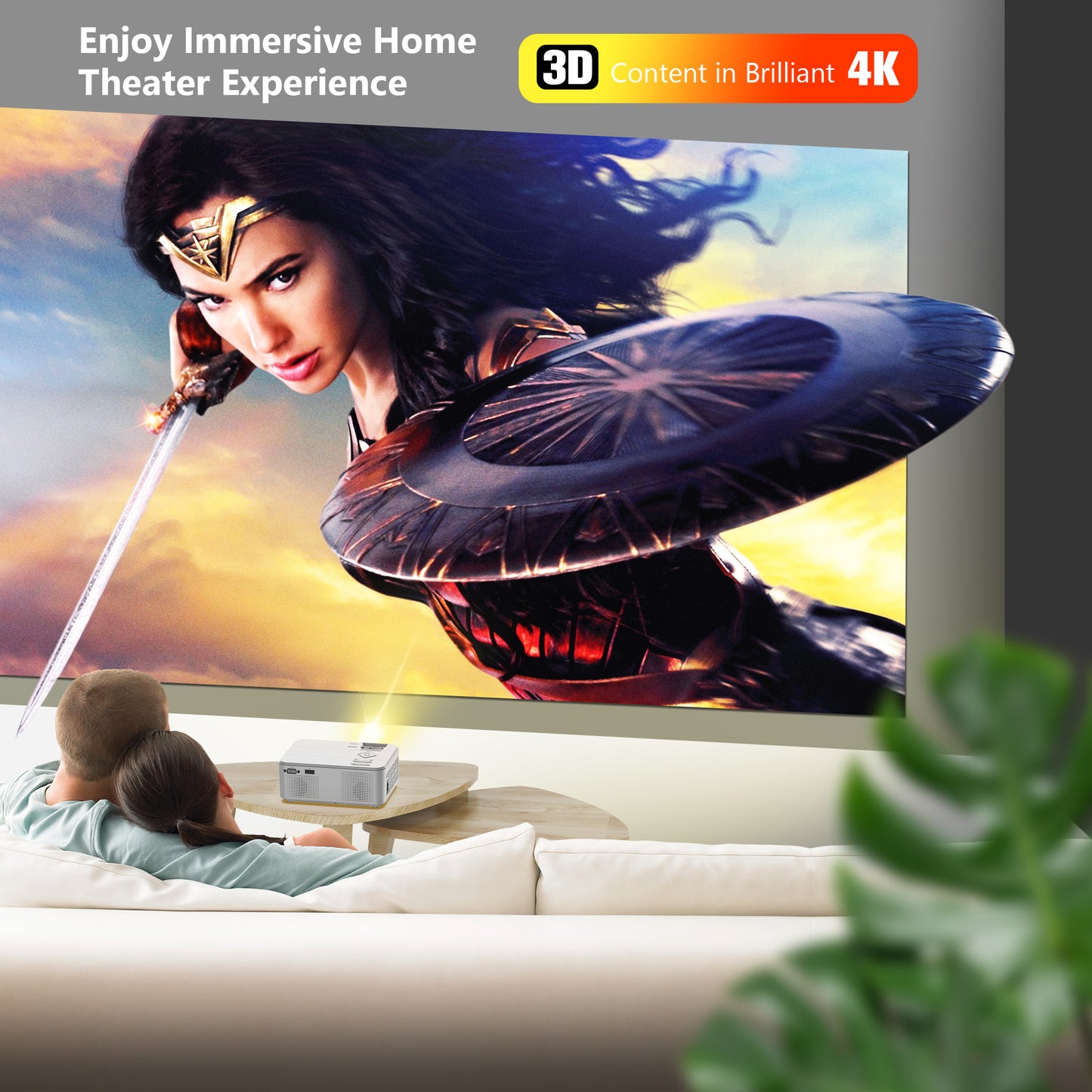 FANGOR Projector Screen, 100" Edge Free Ambient Light Rejecting(ALR) Screen for Projectors, 16:9 4K UHD Anti-Crease Indoor Screen ,1.5Gain, 178° Viewing Angle, Perfect for Home , Office and Classroom