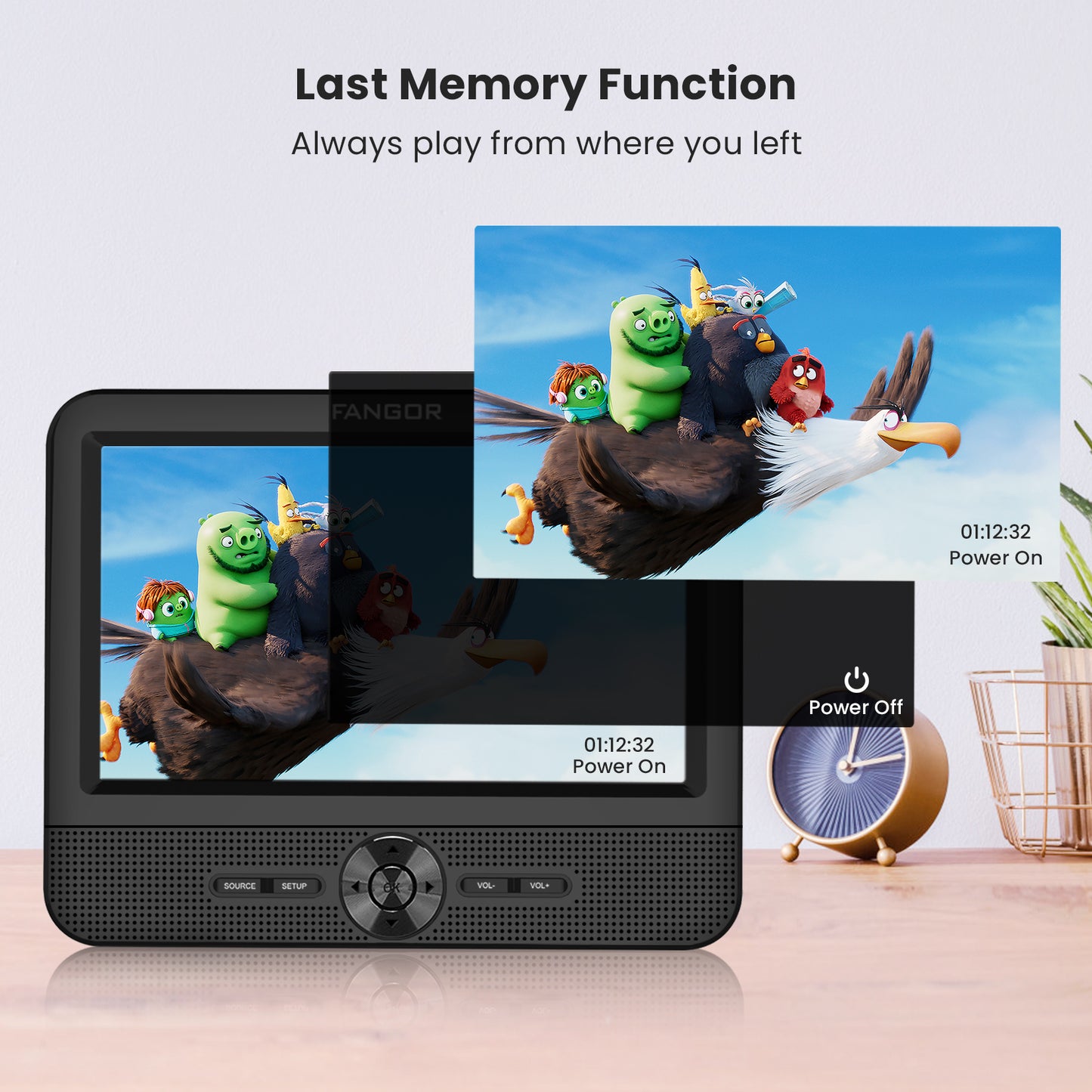 FANGOR Dual Screen DVD Player, 7.5" Portable Headrest Car DVD Player with Monitor, 5 Hours Rechargeable Battery, Last Memory, AV Out& In, Support USB/SD/Sync TV, Best Gift choice !