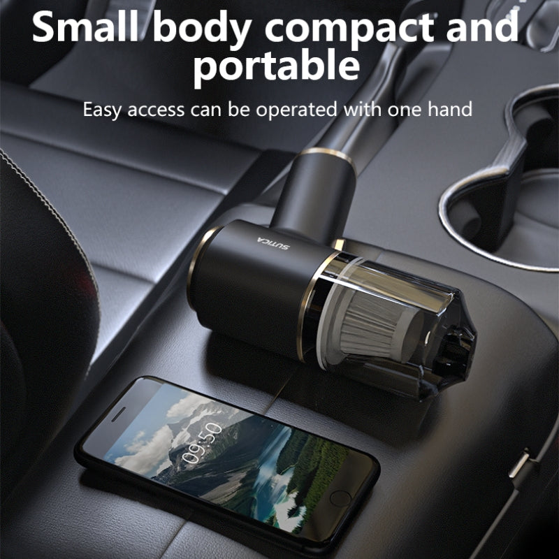 Handheld Car Vacuum Cleaner, Mini Desk Vacuum Cleaner Air Duster with Multiple Nozzles - 2 in 1 Rechargeable Cordless Handheld Vacuum Cleaner, Portable Car Vacuum for Car, Home, Office (Black)