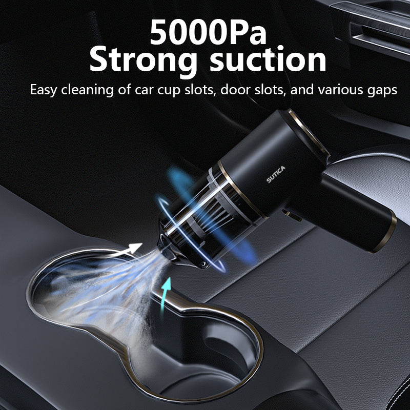 Handheld Car Vacuum Cleaner, Mini Desk Vacuum Cleaner Air Duster with Multiple Nozzles - 2 in 1 Rechargeable Cordless Handheld Vacuum Cleaner, Portable Car Vacuum for Car, Home, Office (Black)