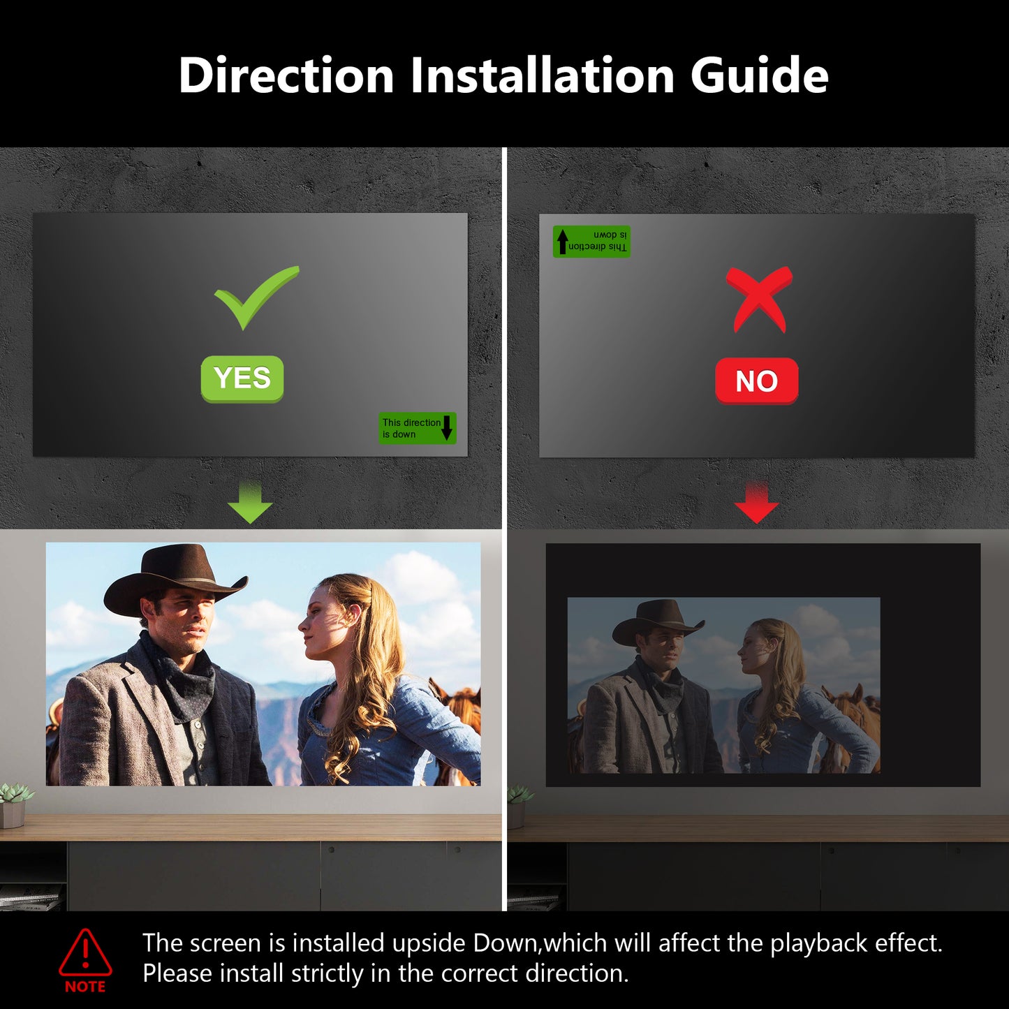 FANGOR Projector Screen, 100" Edge Free Ambient Light Rejecting(ALR) Screen for Projectors, 16:9 4K UHD Anti-Crease Indoor Screen ,1.5Gain, 178° Viewing Angle, Perfect for Home , Office and Classroom