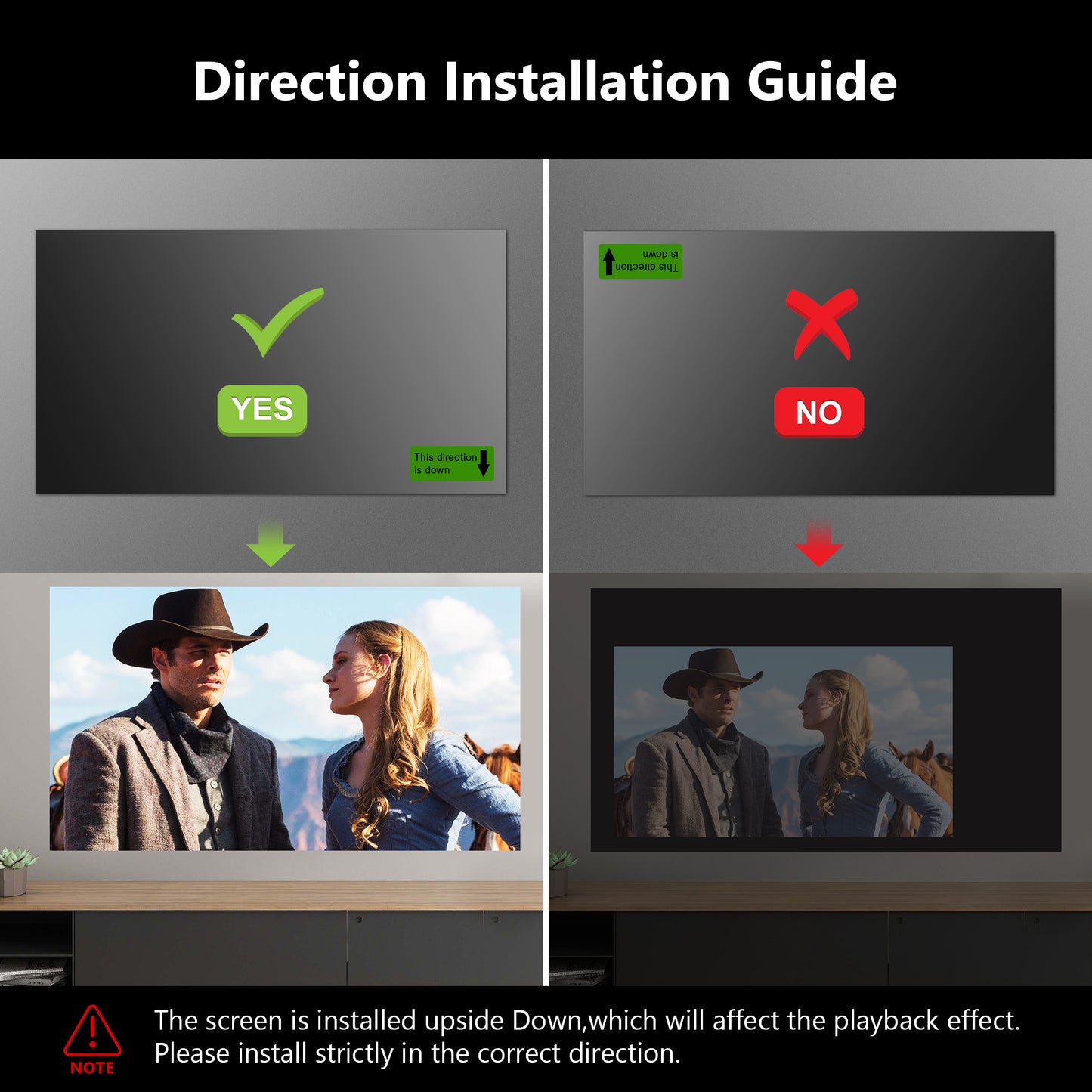 FANGOR Projector Screen, 100" Edge Free Ambient Light Rejecting(ALR) Screen for Projectors, 16:9 4K UHD Anti-Crease Indoor Screen ,1.5Gain, 178° Viewing Angle, Perfect for Home , Office and Classroom