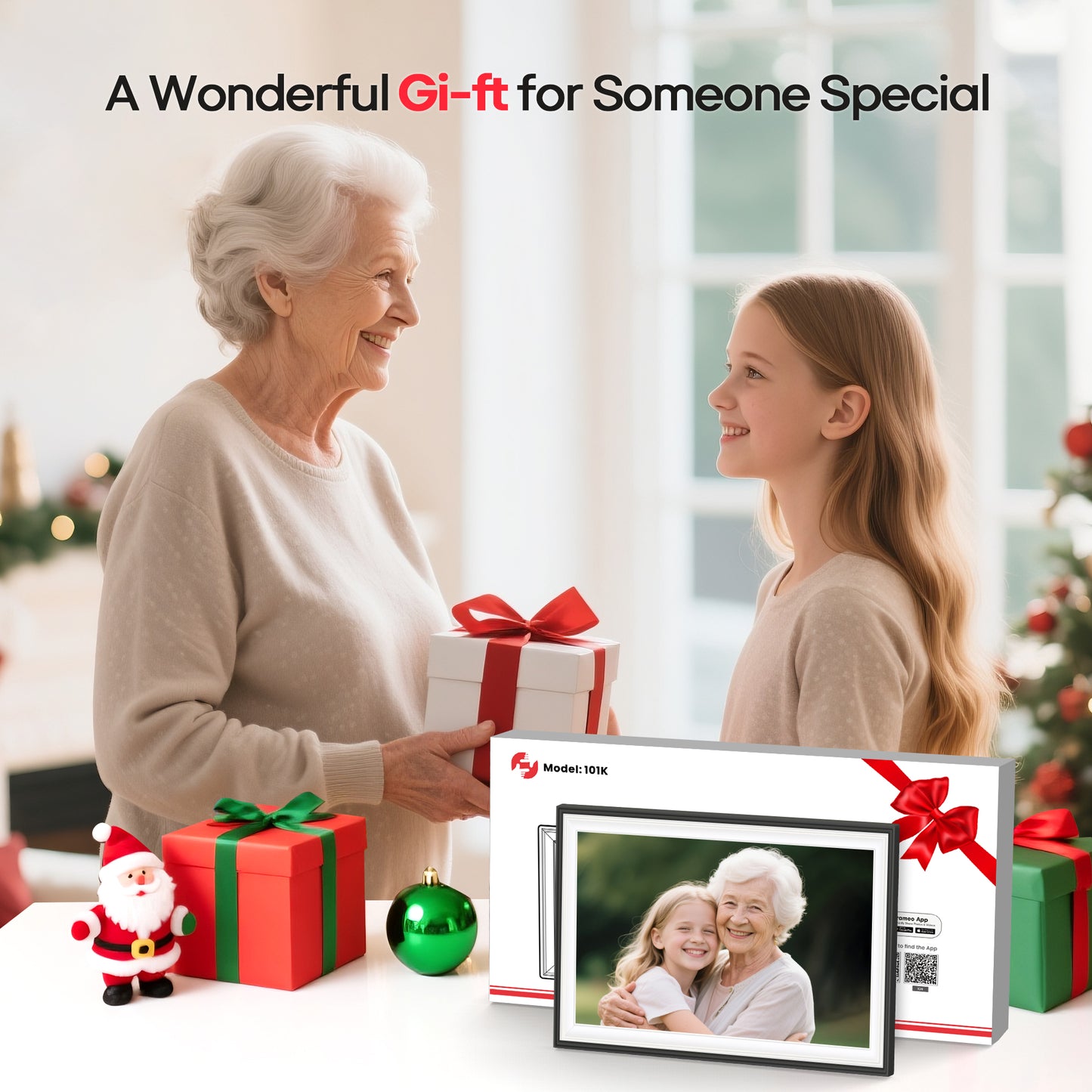 Frameo 10.1" WiFi Digital Picture Frame with 32GB Memory, 1280 x 800 IPS HD Touch Screen Electronic Photo Frame, Auto-Rotate, Slideshow, Wall Mountable, Share Photos/Video Remotely Anywhere