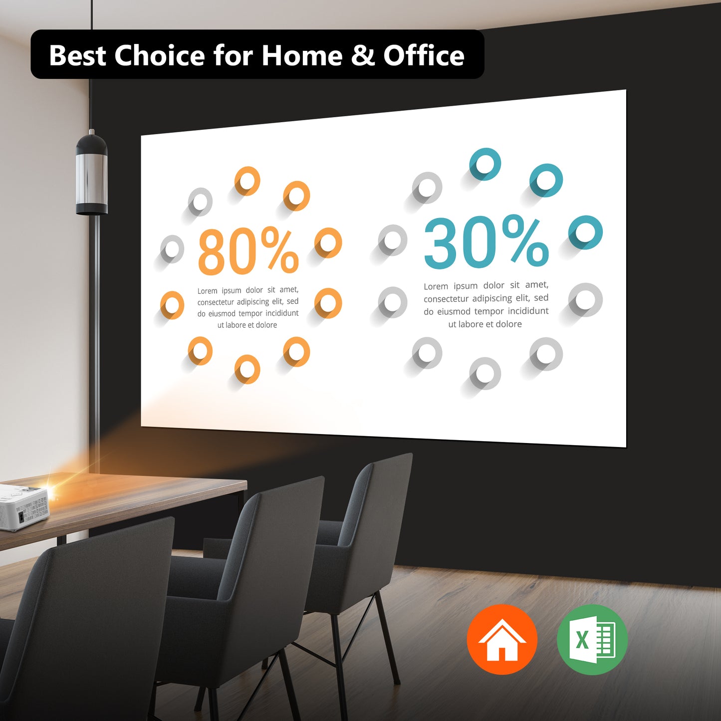 FANGOR Projector Screen, 100" Edge Free Ambient Light Rejecting(ALR) Screen for Projectors, 16:9 4K UHD Anti-Crease Indoor Screen ,1.5Gain, 178° Viewing Angle, Perfect for Home , Office and Classroom