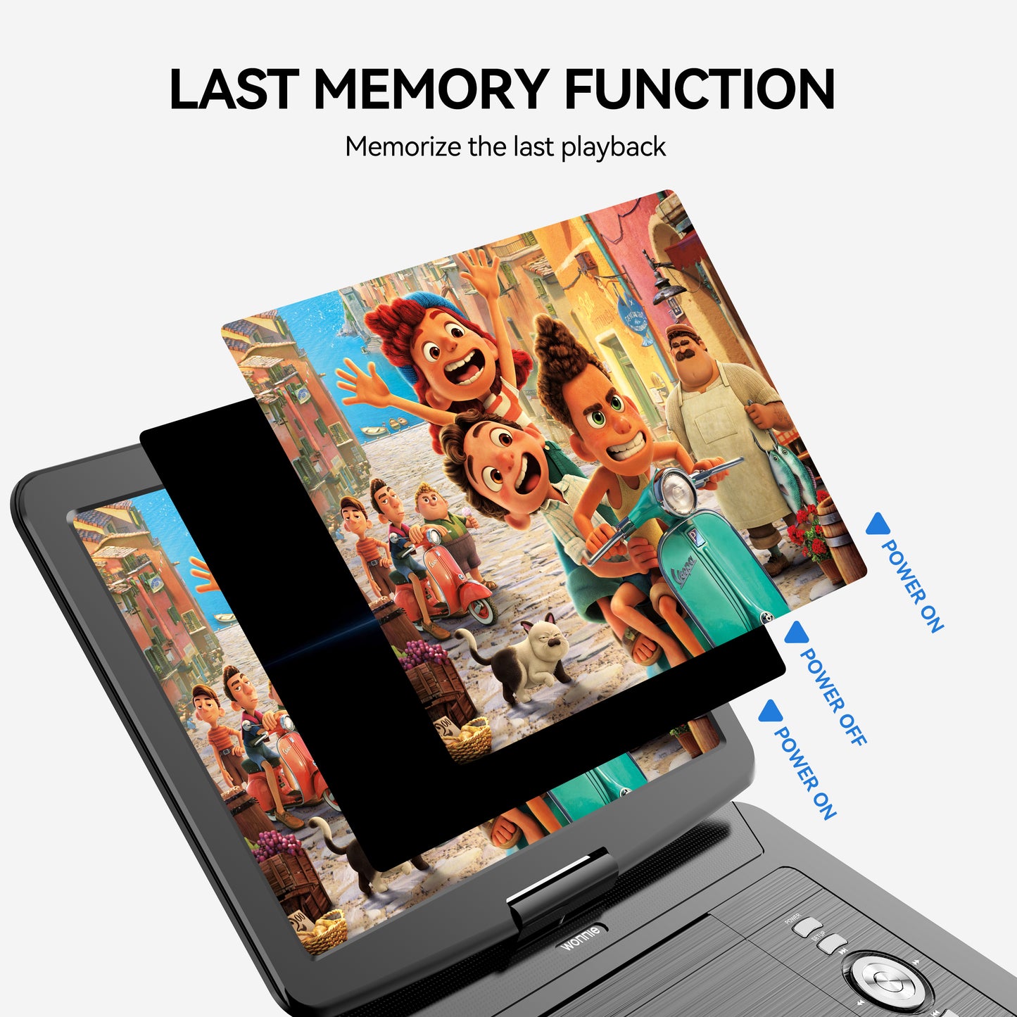 WONNIE 17.9 Portable DVD Player with 15.4" HD Swivel IPS Screen, Car DVD/CD Player for Kids, Headrest Big Video Player Built in Rechargeable Battery & Dual Speakers, Support USB/SD/ DVD/TV Sync