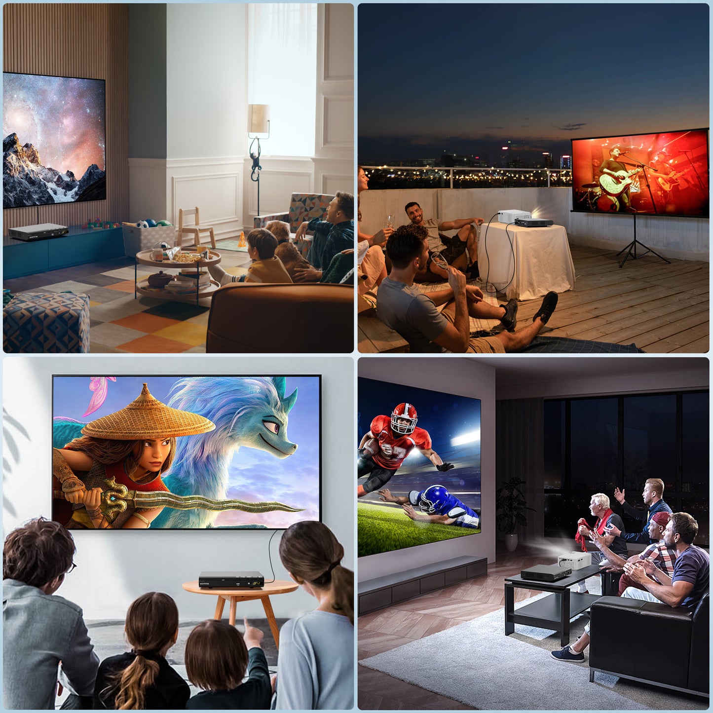 WONNIE HD DVD Player for TV, CD Players for Home with HD/AV/Coaxial Output &USB Input, Built in PAL/NTSC System, AV Cable and Full Function Remote Control Included