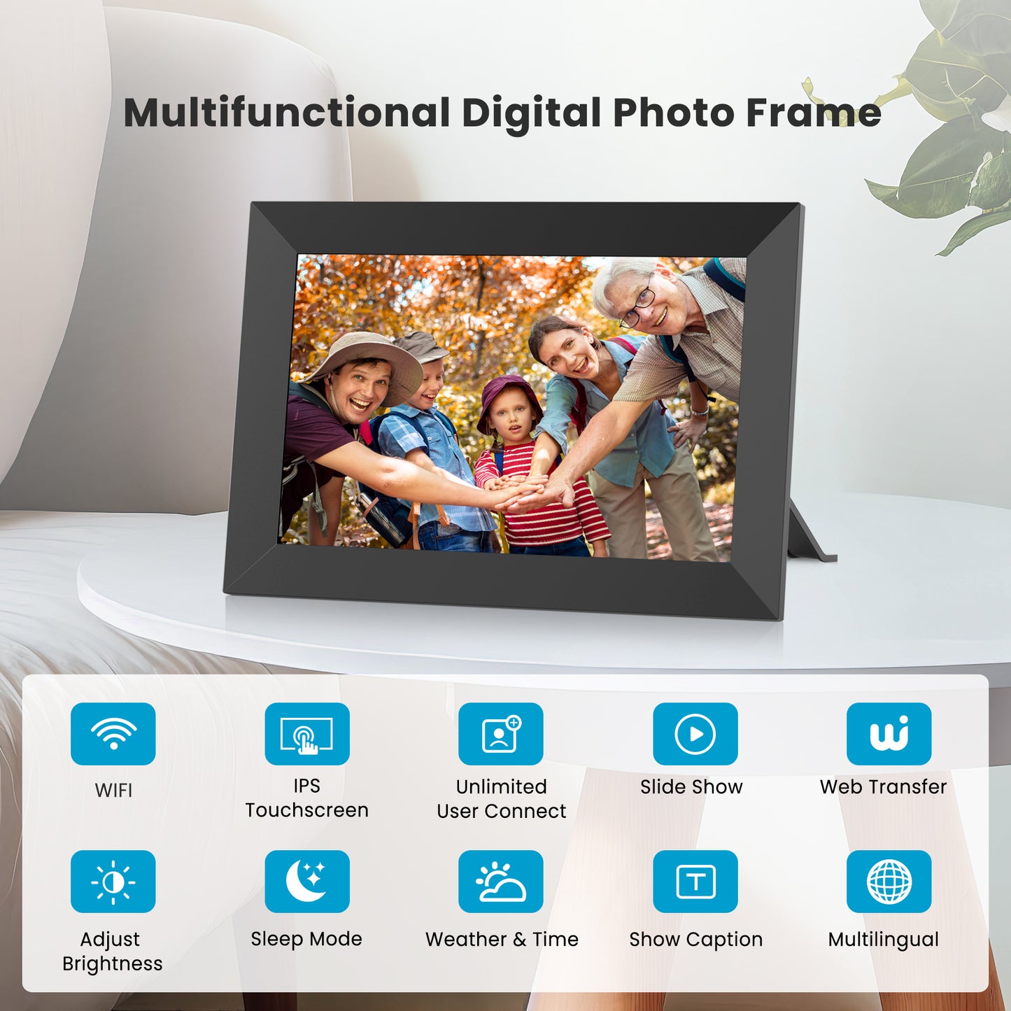 Msake 2 Pack 32GB Digital Picture Frame WiFi, 10.1 Inch IPS Touch Screen Smart Photo Frames, Cloud Smart Photo Frames Send Photos/Videos via Free App from Anywhere, Auto-Rotate, Great Gift!