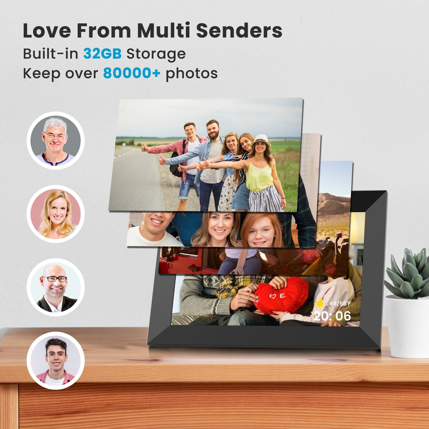 F-601 Digital Picture FrameShare Photos and Videos Instantly via App