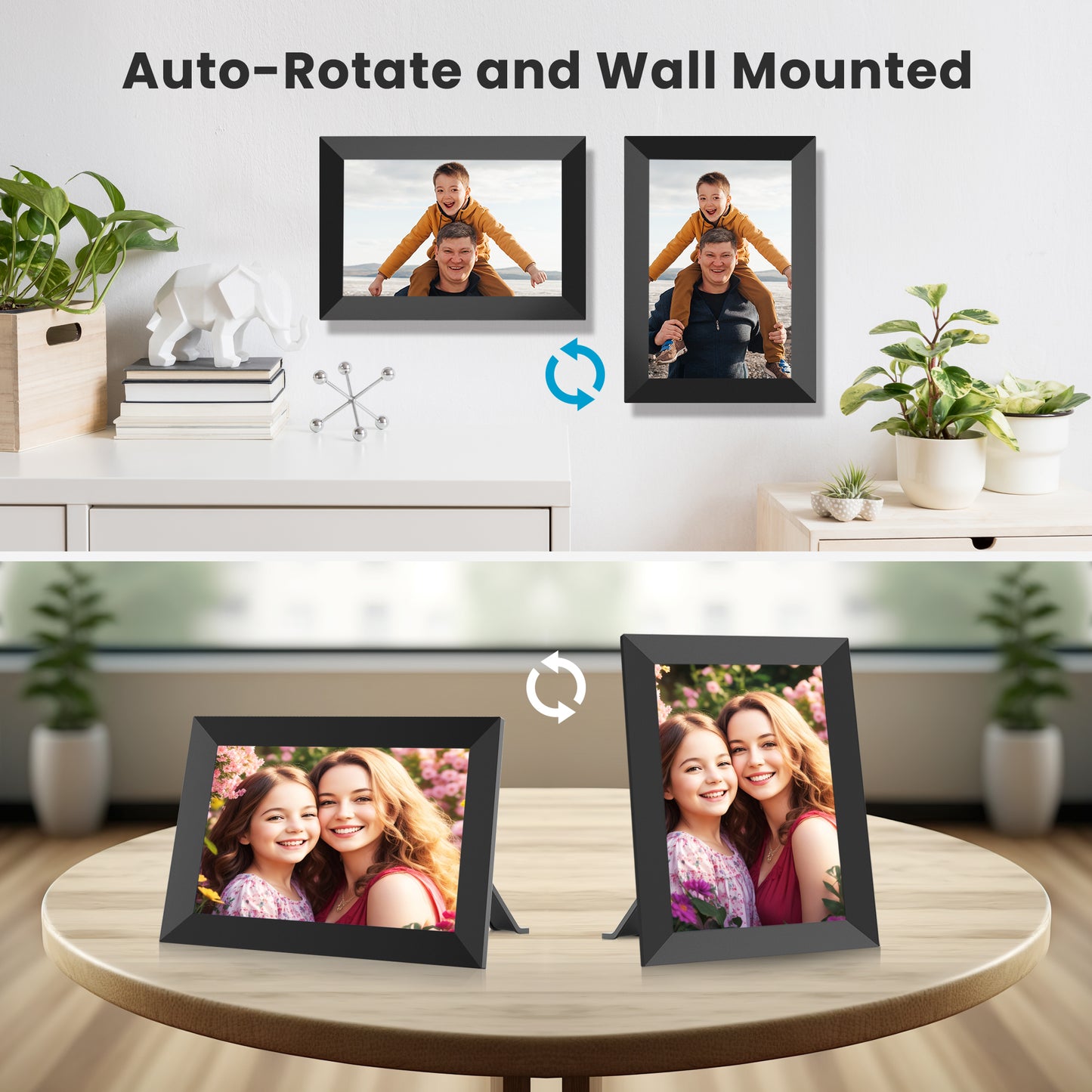 Msake 2 Pack 32GB Digital Picture Frame WiFi, 10.1 Inch IPS Touch Screen Smart Photo Frames, Cloud Smart Photo Frames Send Photos/Videos via Free App from Anywhere, Auto-Rotate, Great Gift!