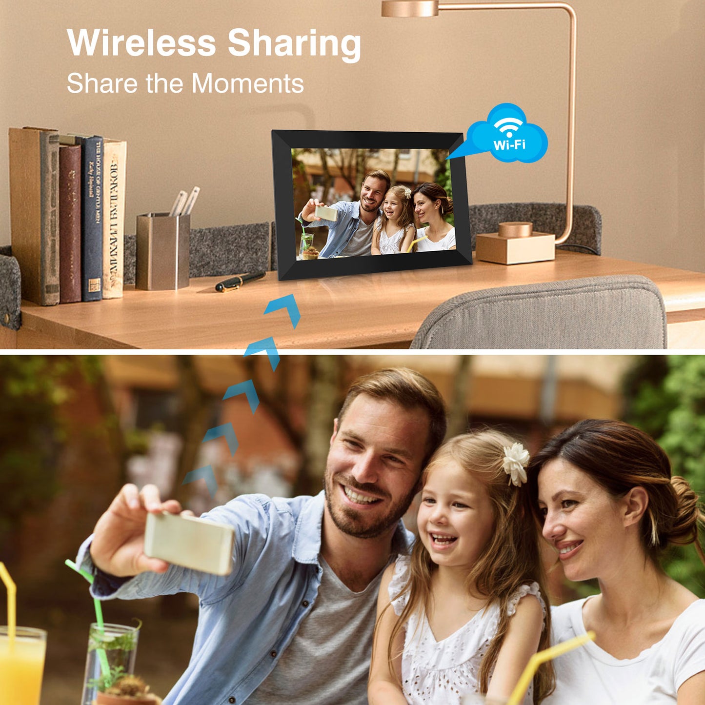 102K BIGASUO Digital Picture Frame - 10 inch WiFi Digital Frame IPS Touch Screen 1080P Photo Frame, 16GB Large Memory Share Moments Instantly via Mobile APP, Auto-Rotate, Support USB and SD Card