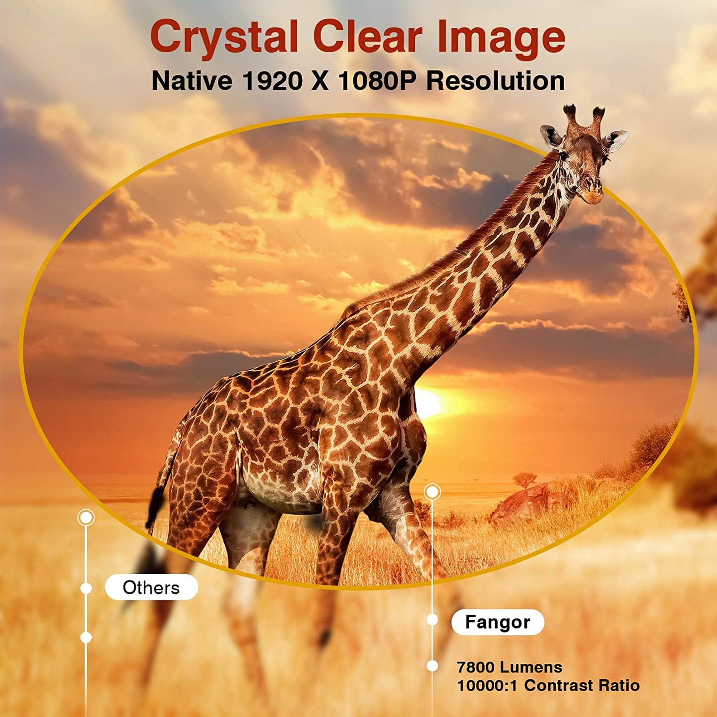 FANGOR F-701 Native 1080P 5G WiFi Projector,Support 4K,