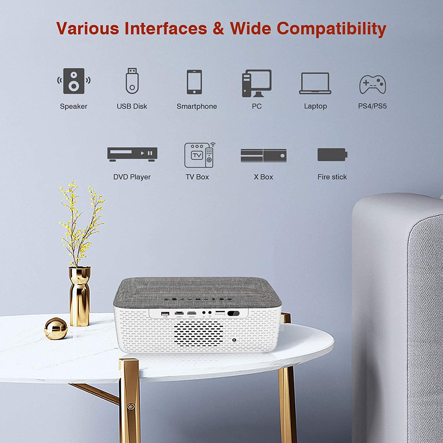 FANGOR F-701 Native 1080P 5G WiFi Projector,Support 4K,