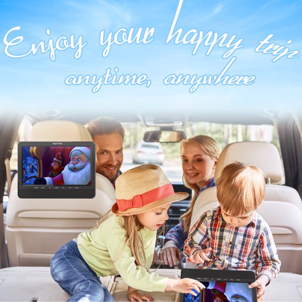 WONNIE Premium 10" Dual DVD Players for Car( a DVD Player + a Monitor), Big Screen with More Shocking, Best Gift for Kids