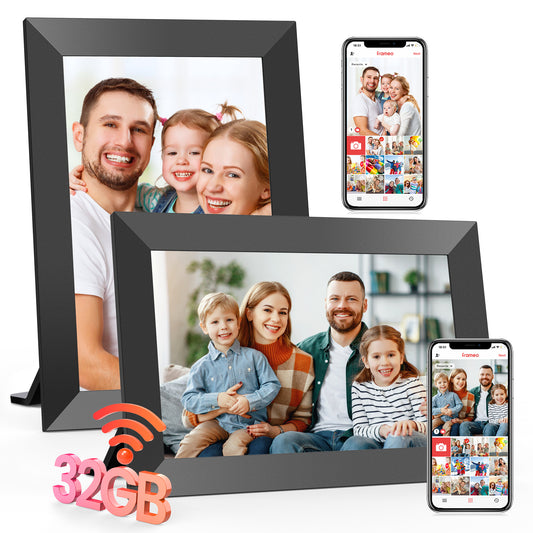Frameo WiFi Digital Picture Frames 2 Pack, TEMASH 10.1" Digital Photo Frame 32G Memory with 1280*800 IPS Touchscreen, Wall Mount Auto Rotate Electronic Picture Frame, Gift for A Loved One!
