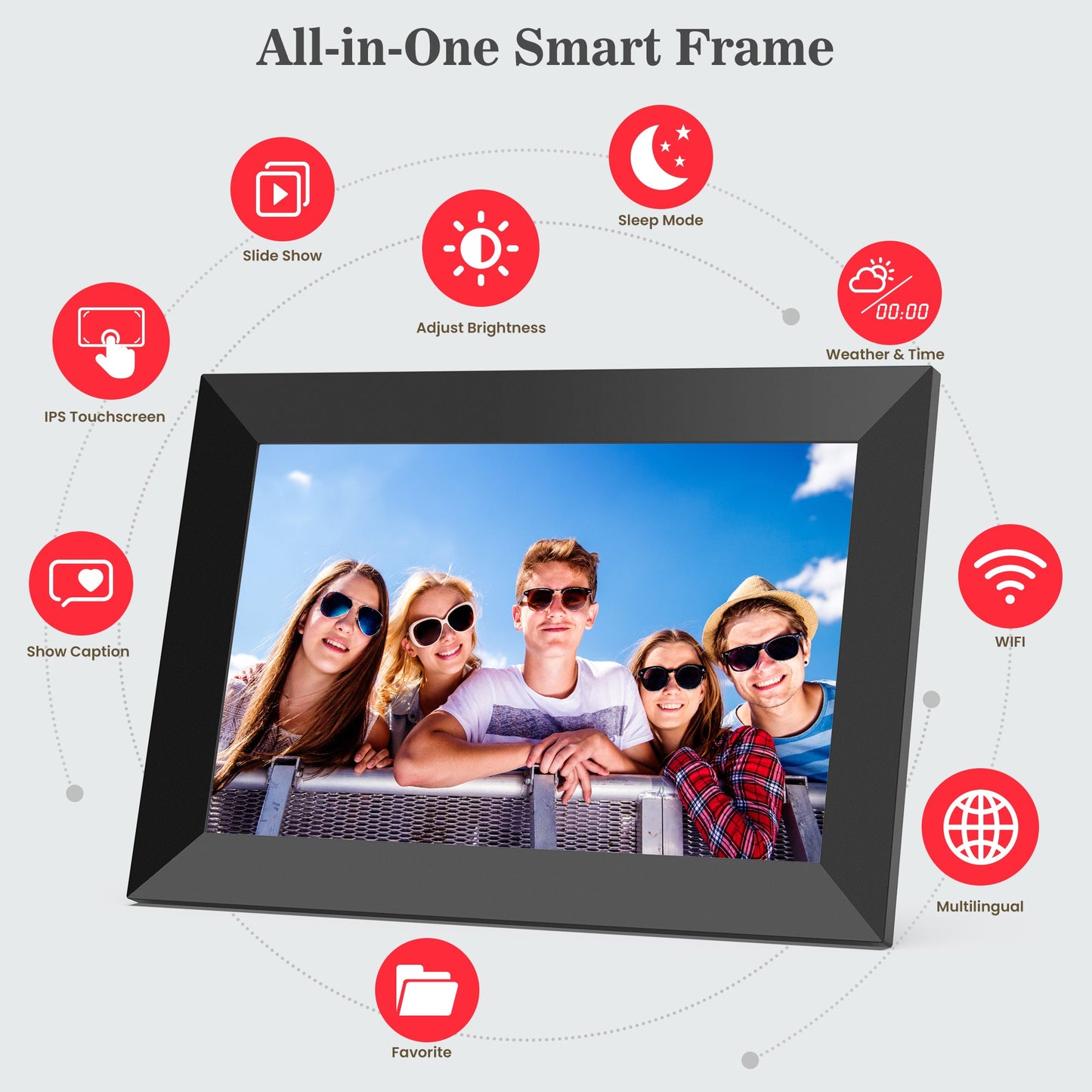 Frameo F-410 WiFi Digital Picture Frame-Share Photos and Videos Instantly