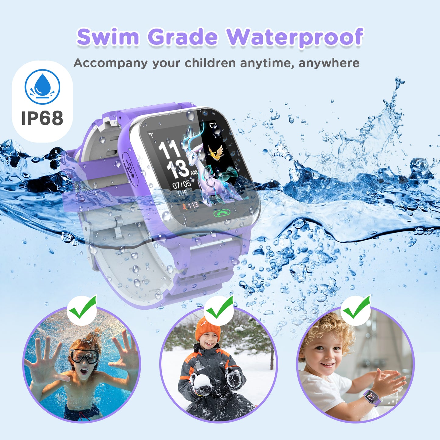 Smart Watch for Kids, Mollan Smartwatch for Boys Girls with 26 Puzzle Games Camera Music Player Alarm Clock, Touch Screen Sports Wrist Watch for Birthday Christmas Gift Age 4-12 Kid