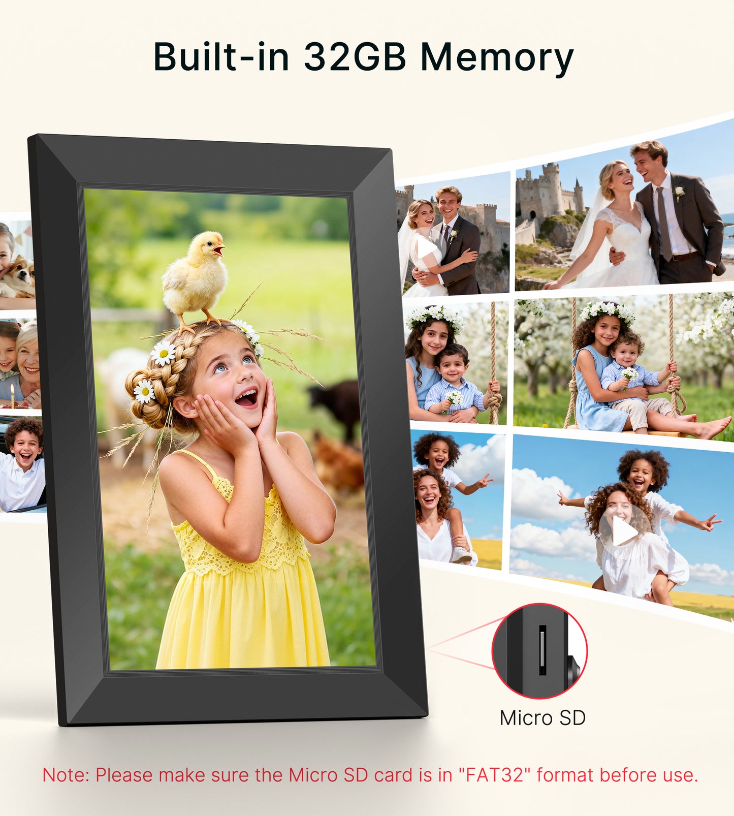 BIGASUO Digital Picture Frame, 10.1" Frameo Digital Frame WiFi with 32GB Memory, 1280x800 IPS Touch Screen, Send Photos/Videos from Your Phone Anywhere, Photo Gifts for Parents and Grandparents 2 Pack