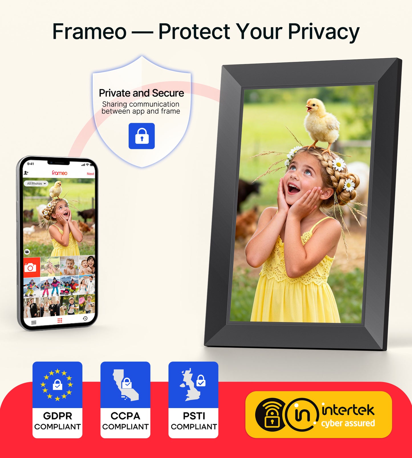 BIGASUO Digital Picture Frame, 10.1" Frameo Digital Frame WiFi with 32GB Memory, 1280x800 IPS Touch Screen, Send Photos/Videos from Your Phone Anywhere, Photo Gifts for Parents and Grandparents 2 Pack