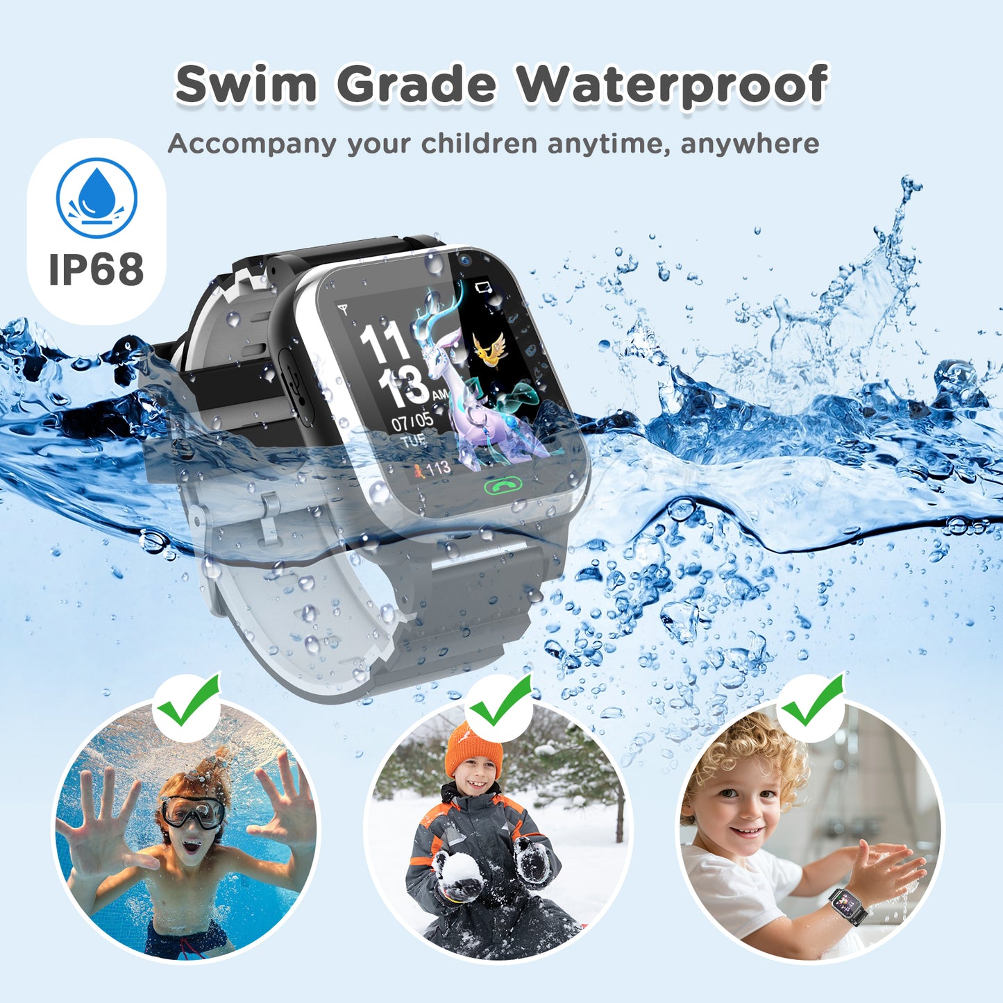 Smart Watch for Kids, Mollan SmartWatch for Boys Girls with 26 Puzzle Games Camera Music Player Alarm Clock, Touch Screen Sports Wrist Watch for Birthday Christmas Gift Age 4-12 kid