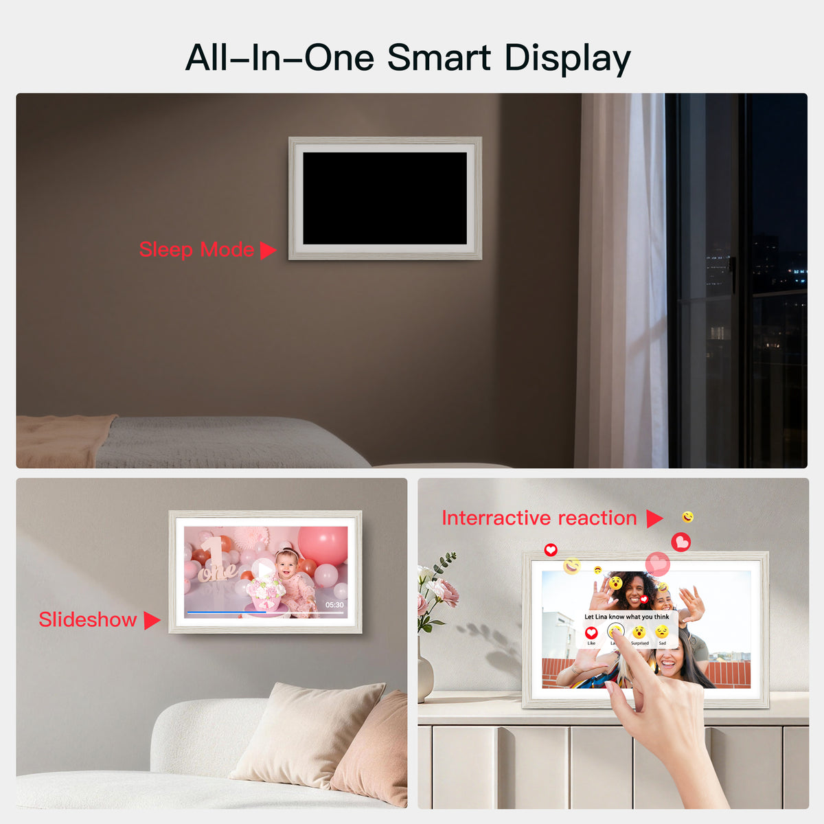 64GB Frameo Digital Picture Frame 15.6” NUSICAN Smart Large WiFi Photo Frames 1920 x 1080 HD IPS Touch Screen, Auto Rotate, Wall Mounted, Share from Phone App Remotely, Best Gifts for 2026