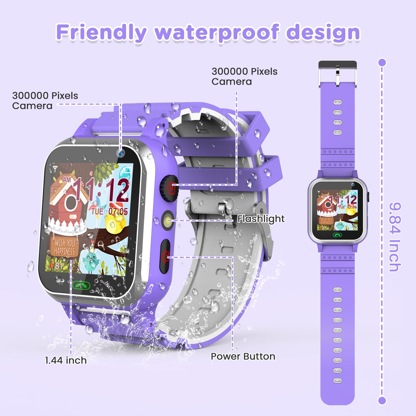Smart Watch for Kids, Mollan Smartwatch for Boys Girls with 26 Puzzle Games Camera Music Player Alarm Clock, Touch Screen Sports Wrist Watch for Birthday Christmas Gift Age 4-12 Kid