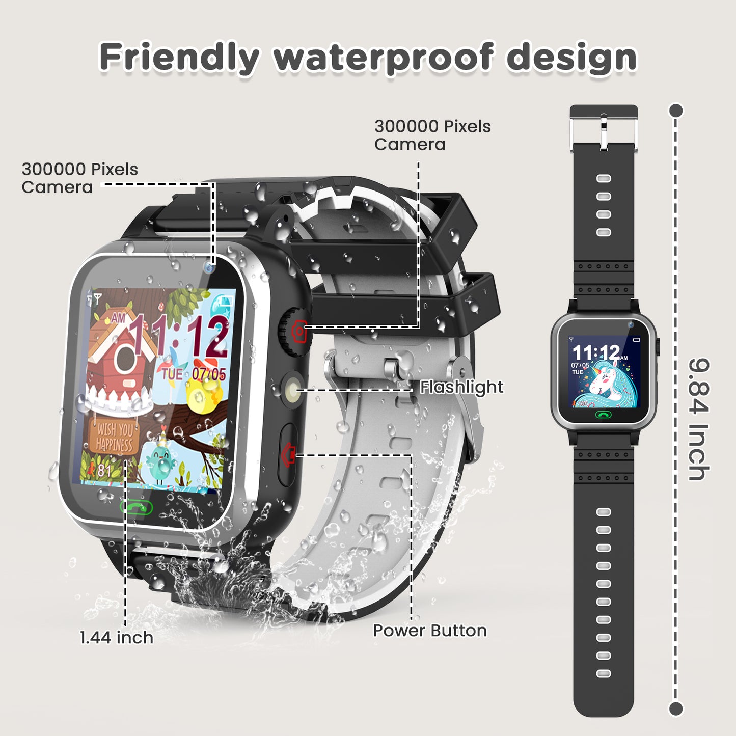 Smart Watch for Kids, Mollan SmartWatch for Boys Girls with 26 Puzzle Games Camera Music Player Alarm Clock, Touch Screen Sports Wrist Watch for Birthday Christmas Gift Age 4-12 kid