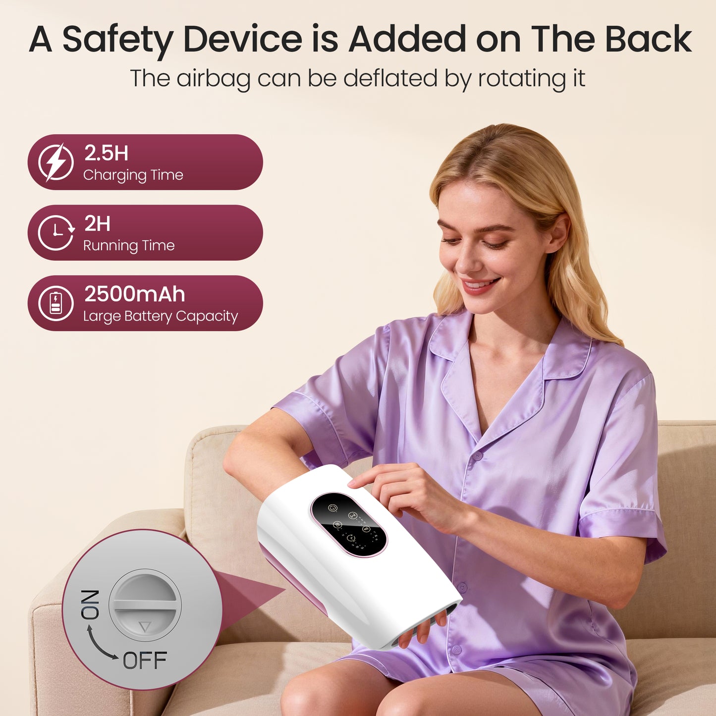 Hand Massager for Arthritis and Carpal Tunnel Relief, Msake Touchscreen Cordless Hand Massager with Heat, 3 Massage Modes, 3 Pressure Modes, Gifts for Women/Men