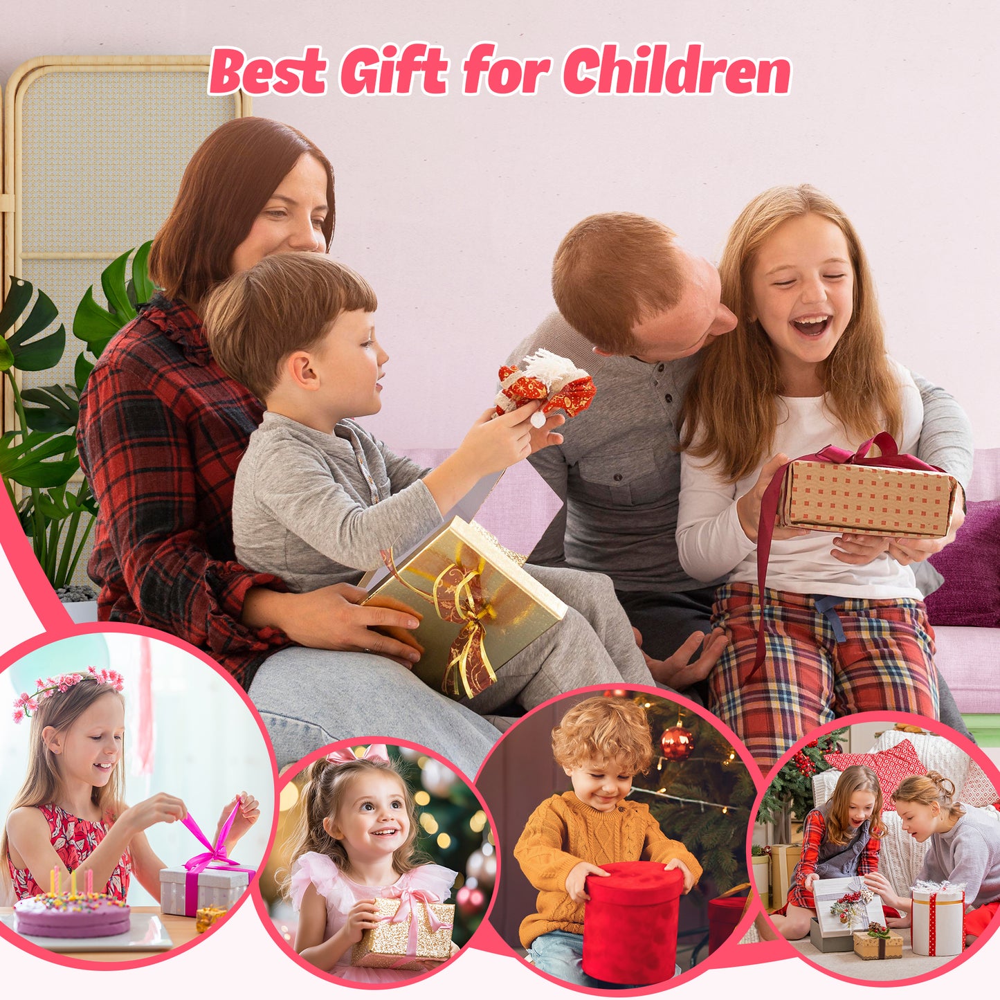 4G Smart Watch for Kids, GPS Tracker Smartwatch with Real Time Location Two Way Video Call Voice Chat, HD Touch Screen Camera SOS Alarm Clock Pedometer wrist Watch for Girls Gift（Pink）