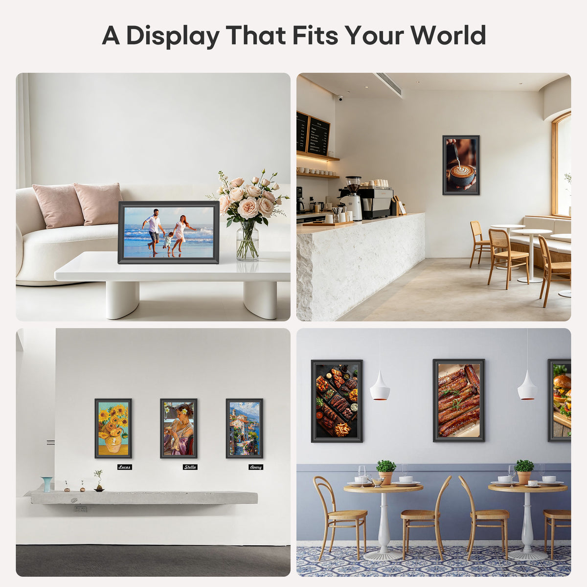 Frameo 15.6” 64GB Digital Picture Frame NUSICAN WiFi Photo Video Frames 1920 x 1080 FHD Touch Screen, Auto Rotate, Wall Mounted, Share from Phone App Easily, Best Gifts for Parents & Friends