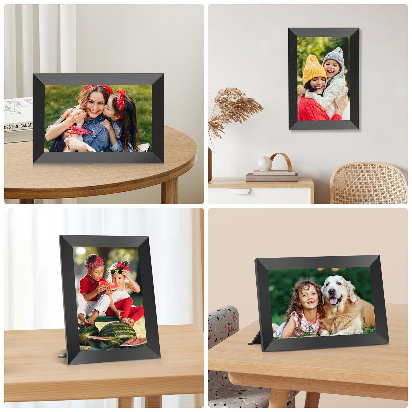 Temash 10.1 Inch WiFi Digital Photo Frame (2pack), Smart Digital Picture Frames 32GB Storage & IPS Touch Screen , Auto Rotate electric frame share instant picture via free app, Best Gift for Loved One