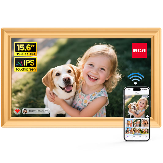 15.6" Large WiFi Digital Picture Frame RCA 32GB Electric Uhale Frames 1920 X 1080P FHD IPS Touch Screen Instant Share Pictures Videos Greetings from Phone Anytime, Best Gifts for Family & Friends