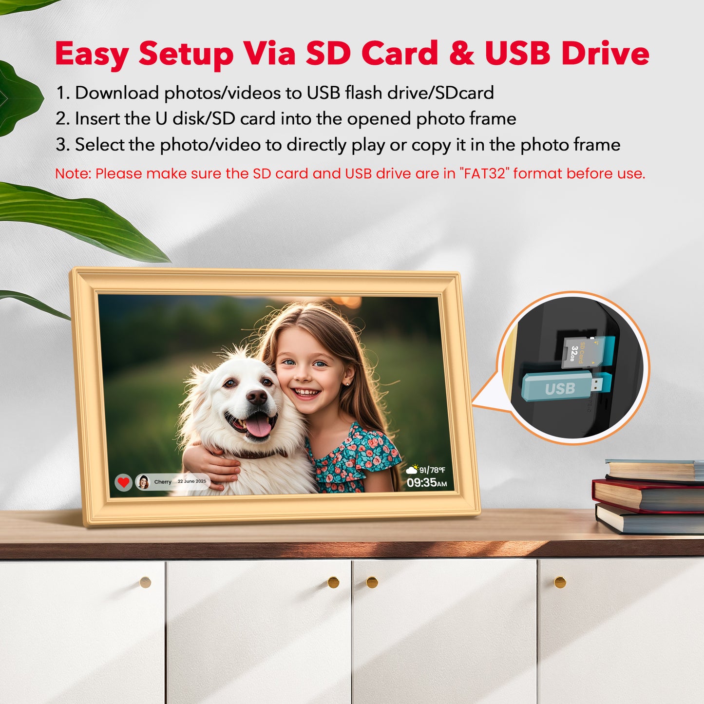 15.6" Large WiFi Digital Picture Frame RCA 32GB Electric Uhale Frames 1920 X 1080P FHD IPS Touch Screen Instant Share Pictures Videos Greetings from Phone Anytime, Best Gifts for Family & Friends
