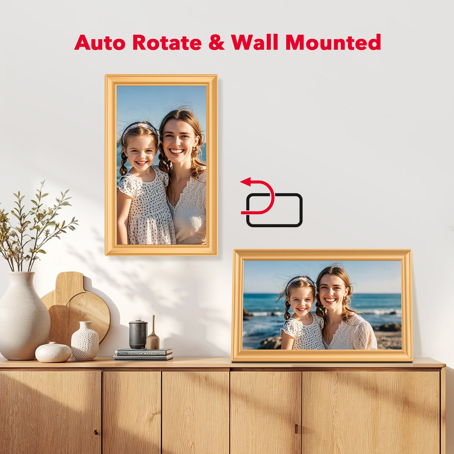 15.6" Large WiFi Digital Picture Frame RCA 32GB Electric Uhale Frames 1920 X 1080P FHD IPS Touch Screen Instant Share Pictures Videos Greetings from Phone Anytime, Best Gifts for Family & Friends