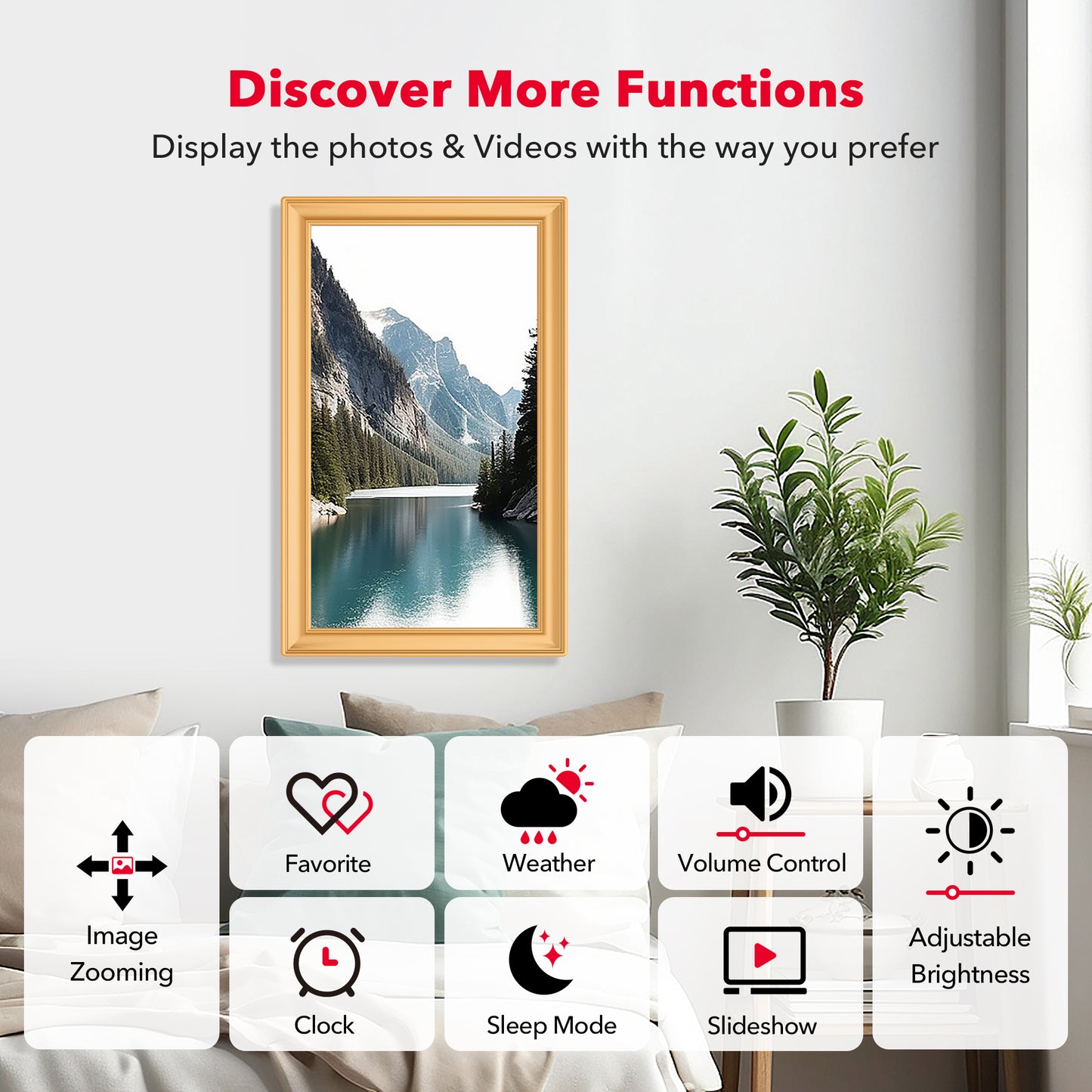 15.6" Large WiFi Digital Picture Frame RCA 32GB Electric Uhale Frames 1920 X 1080P FHD IPS Touch Screen Instant Share Pictures Videos Greetings from Phone Anytime, Best Gifts for Family & Friends