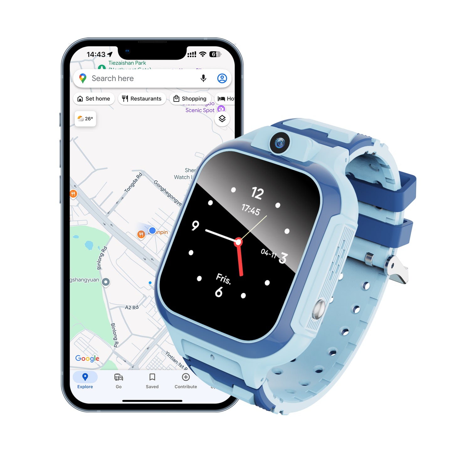 GPS SmartWatch, 4G Kids Smart Watch with Real-Time Location SOS 2 Way Video Call Voice Chat HD Touch Screen Camera, Wrist Watch for Boys and Girls Age from 3-12, Best Birthday Holiday Gift (Blue)