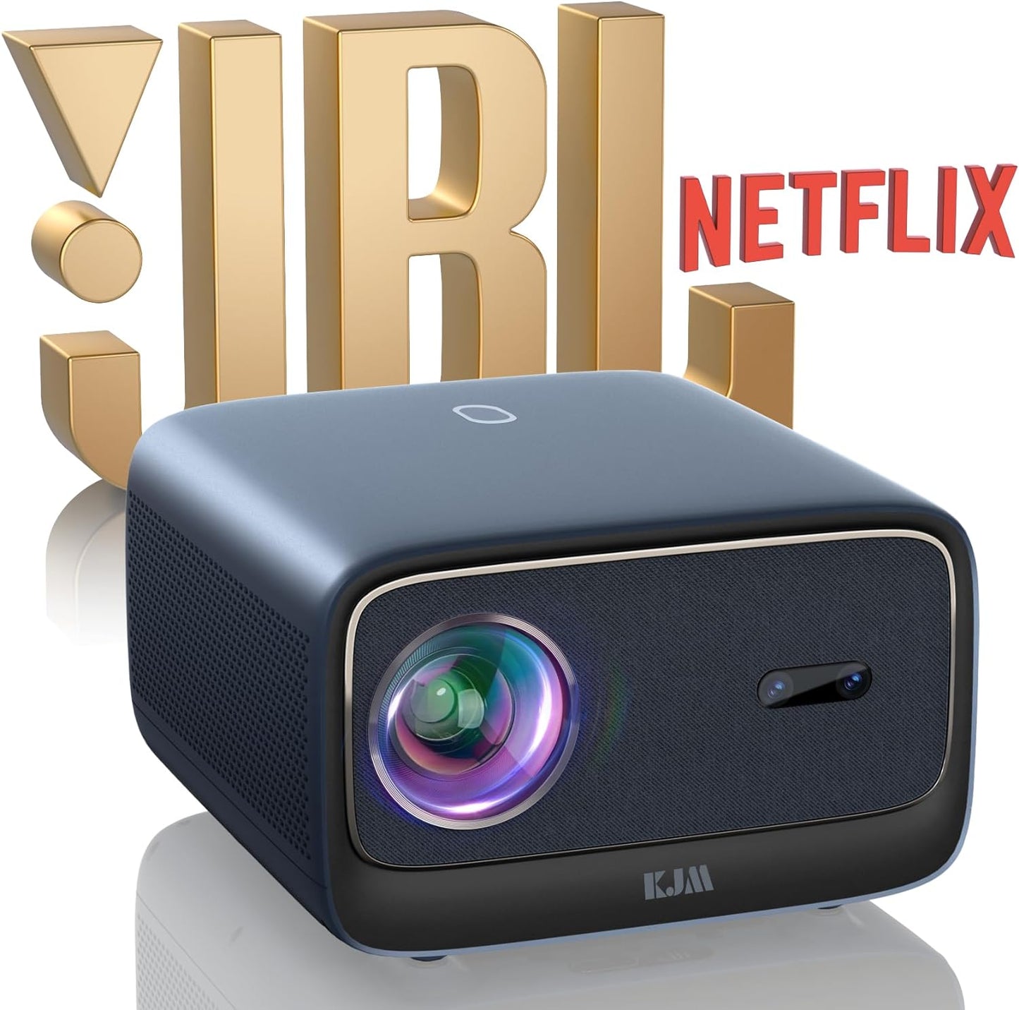 [Auto Focus/Keystone] Projector 4K with Netflix Officially-Licensed, KJM 1500 ANSI Native 1080P HD WiFi Bluetooth Projector, Outdoor Video Movie Projector with 24W Speakers, Sound by JBL, Dolby Audio