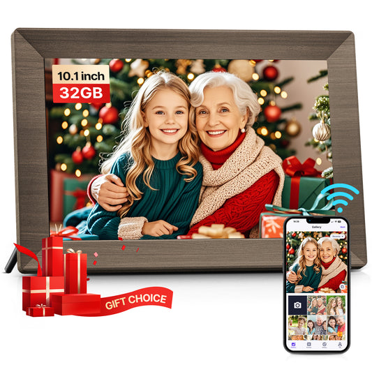 NUSICAN WiFi Digital Picture Frame, Electronic Photo Frames with 10.1" HD IPS Touch Screen, 32GB Memory, Smart Cloud PhotoShare Frame share Photos from USB/SD/Phone anytime, Auto Rotate, Easy Setup