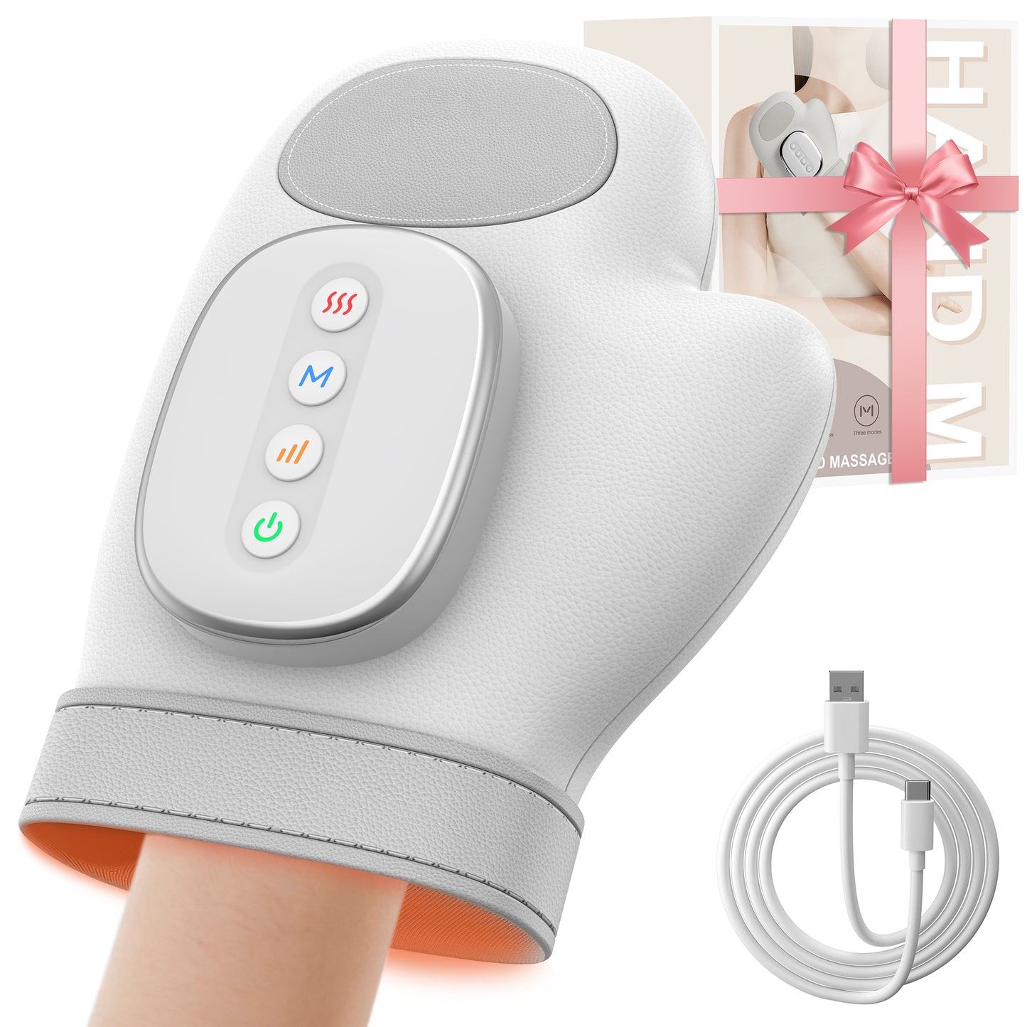 Msake Hand Massager with Heat and Compression, 3 Massage Modes, 3 Temperature Settings, 5 Pressure Modes, Suitable for Relieving Arthritis and Carpal Tunnel Relief, Best Gift!
