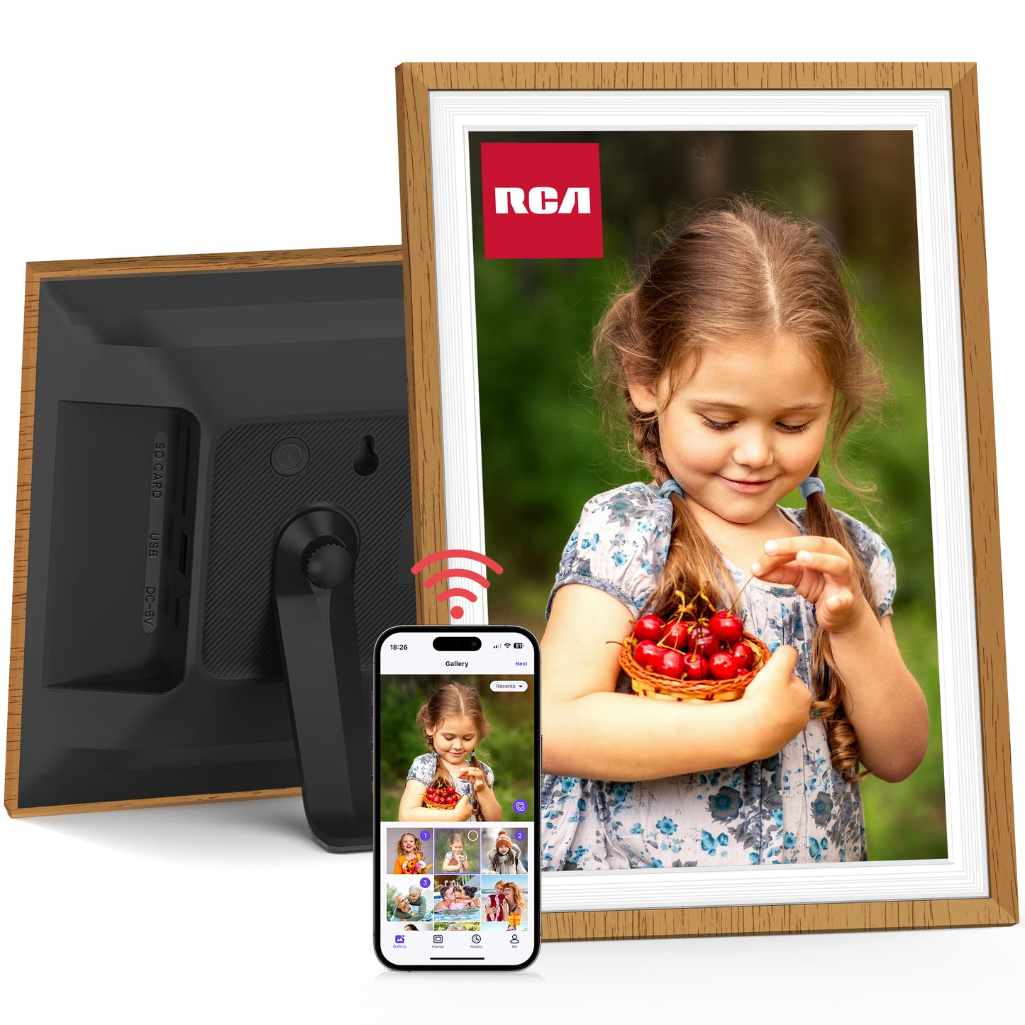 RCA Digital Photo Frame 10.1 inch WiFi Uhale Picture Frames for Photos & Videos with 32GB Memory, 1080P HD IPS Touch Screen, Support Auto Rotate, Wall Mounted, Instant Share Anytime