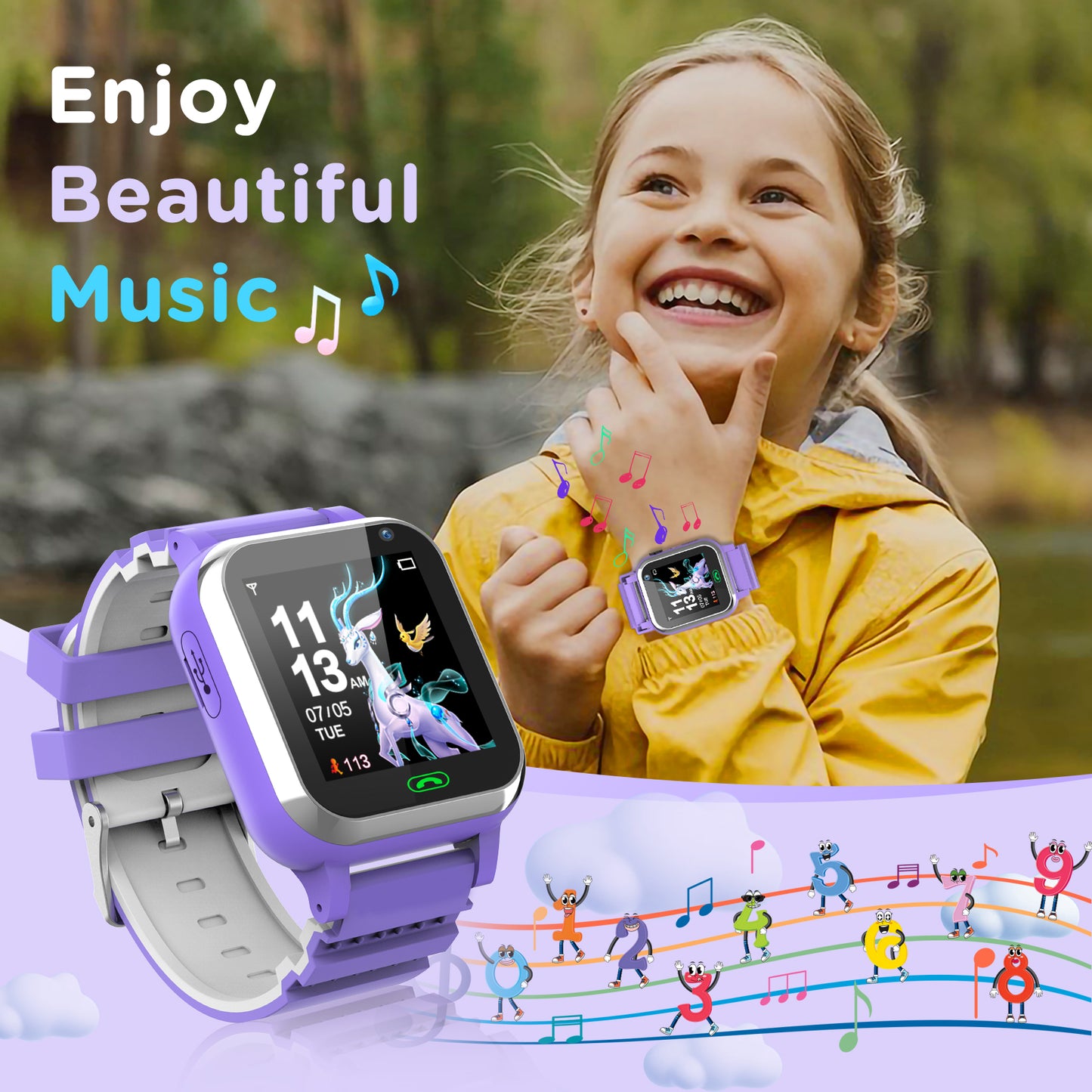 Smart Watch for Kids, Mollan Smartwatch for Boys Girls with 26 Puzzle Games Camera Music Player Alarm Clock, Touch Screen Sports Wrist Watch for Birthday Christmas Gift Age 4-12 Kid